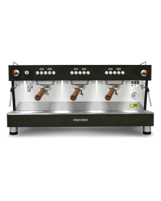 Ascaso Barista T ONE 3 group in black with joystick steam controls