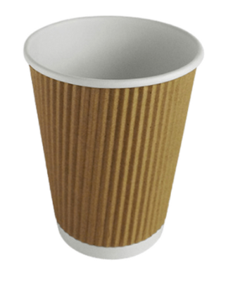 Kraft Double Wall Ripple Takeaway Paper Cup - 12oz x 500 - My Store