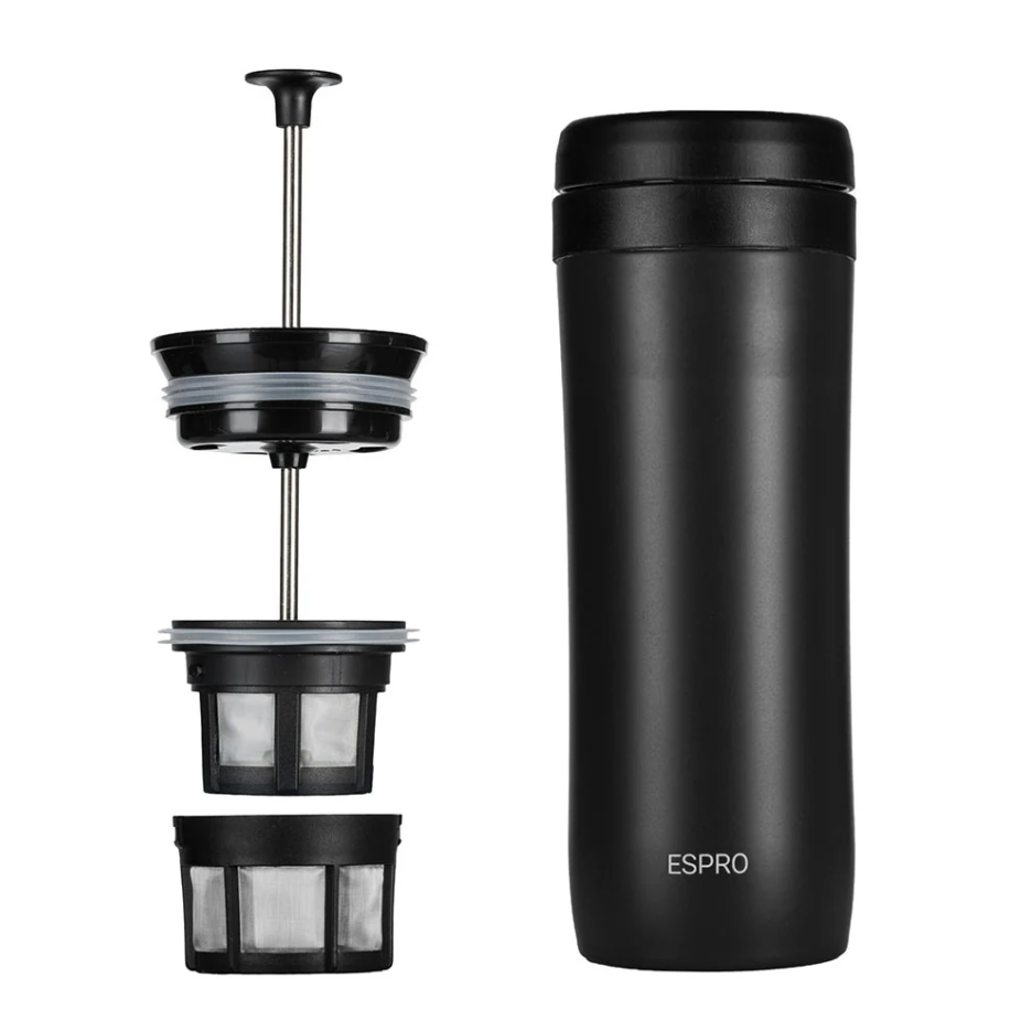 ESPRO P1 Travel Coffee Press - Black (354ml) - Totally Delicious Coffee
