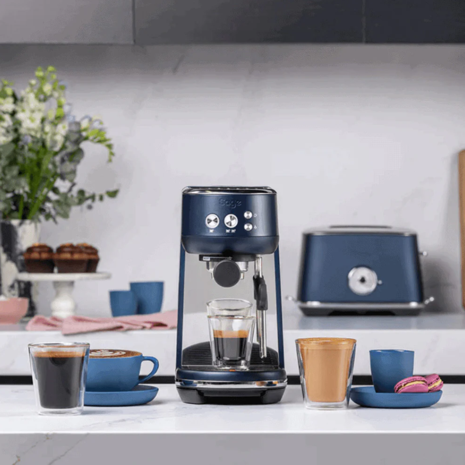 Sage The Bambino Espresso Machine - Damson Blue - Totally Delicious Coffee