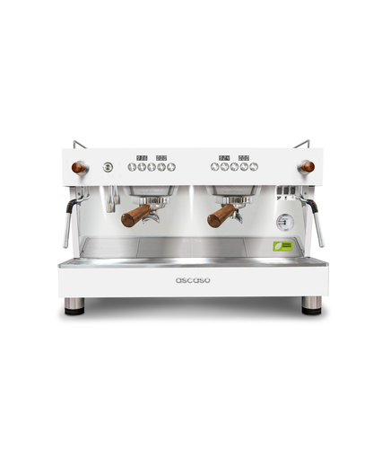 Ascaso Barista T ONE 2 group in white with joystick steam controls