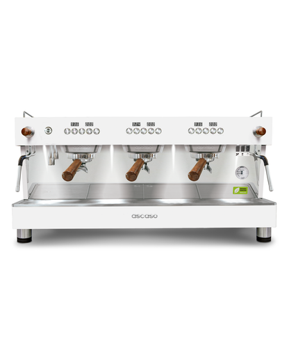 Ascaso Barista T ONE 3 group in white with joystick steam controls