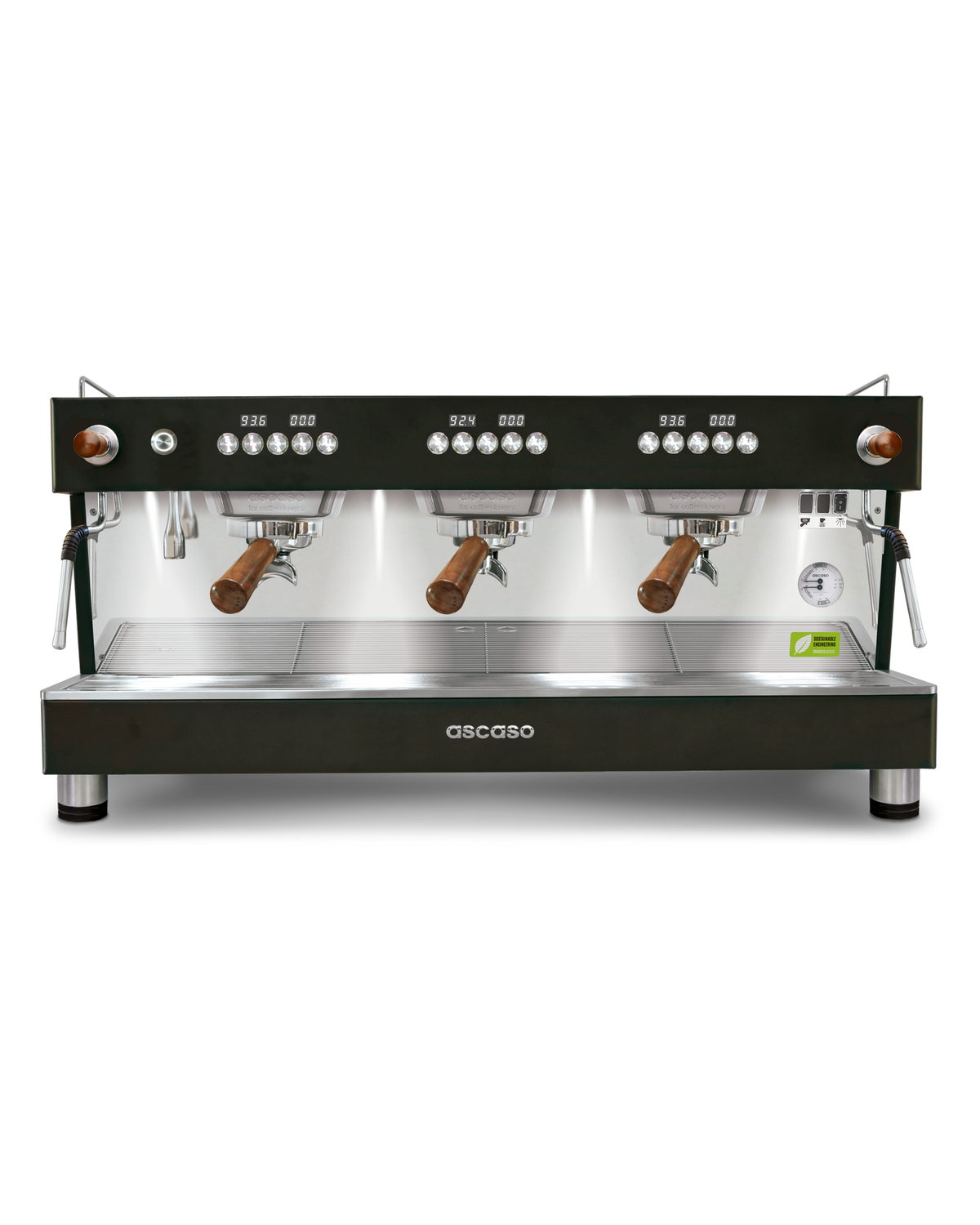 Ascaso Barista T ONE 3 group in black with joystick steam controls