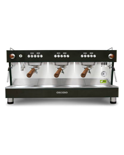 Ascaso Barista T ONE 3 group in black with joystick steam controls