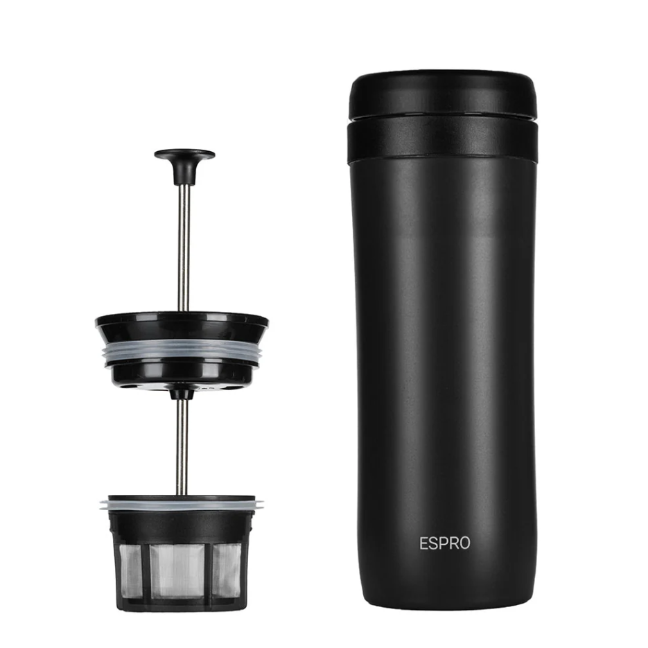 ESPRO P1 Travel Coffee Press - Black (354ml) - Totally Delicious Coffee
